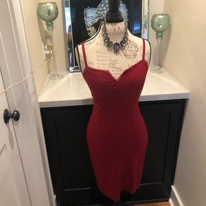 ⭐️ Express Deep Red V-Neck Cami Dress Size 1/2